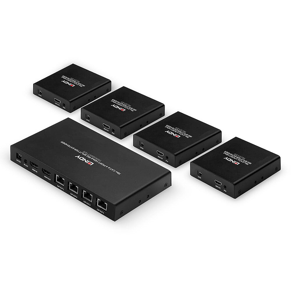 Lindy 38262 70m Cat.6 4 Port HDMI 4K60 Splitter Extender AV Transmitter