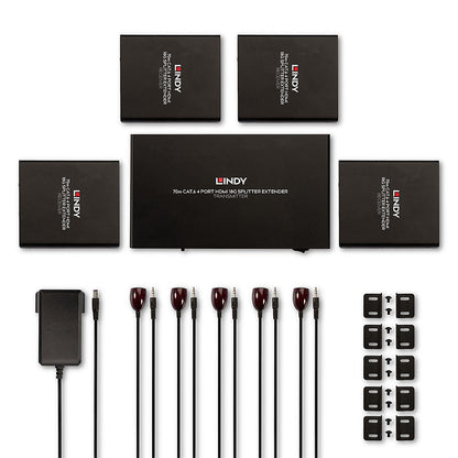 Lindy 38262 70m Cat.6 4 Port HDMI 4K60 Splitter Extender AV Transmitter