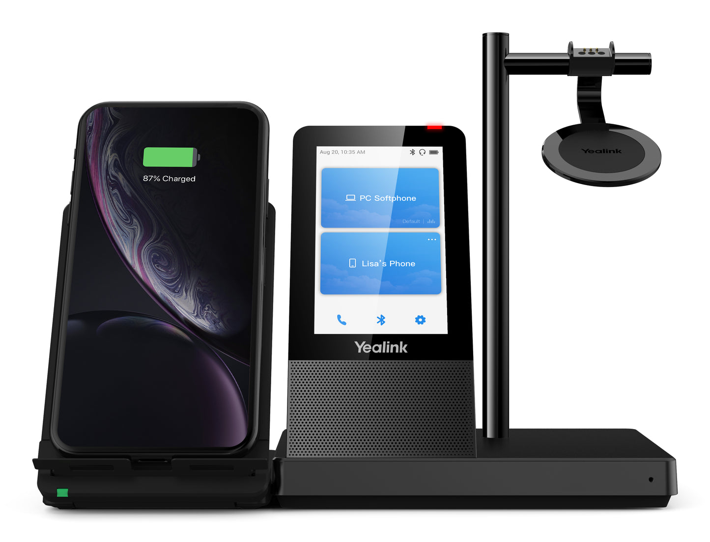 Yealink WH66 MONO UC Wireless DECT Headset – Mono, Bluetooth, Touchscreen Base