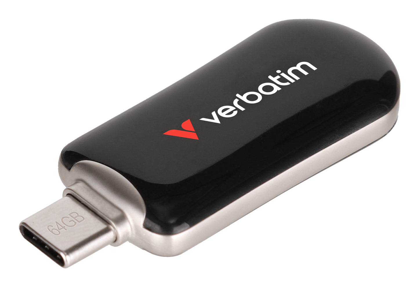 Verbatim 30224 USB-C Flash Drive 64GB Black – USB 3.2 Gen 1 Capless