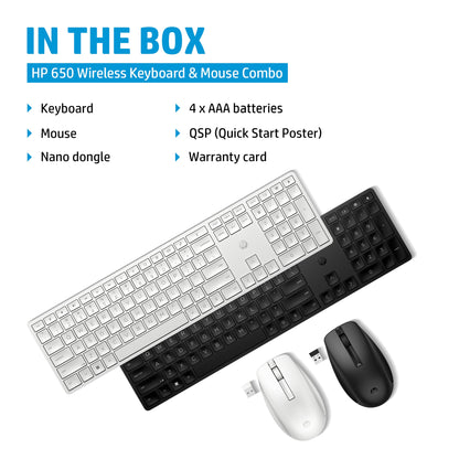 HP 4R013AA#ABD Wireless Keyboard and Mouse Combo – Full-Size, 4000 DPI, Black