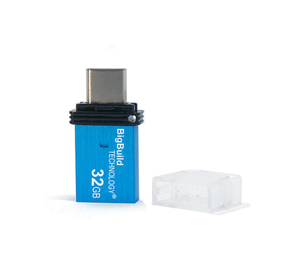 BigBuild Technology 32GB Blue Dual Drive Type C OTG USB Memory Stick, USB Drive