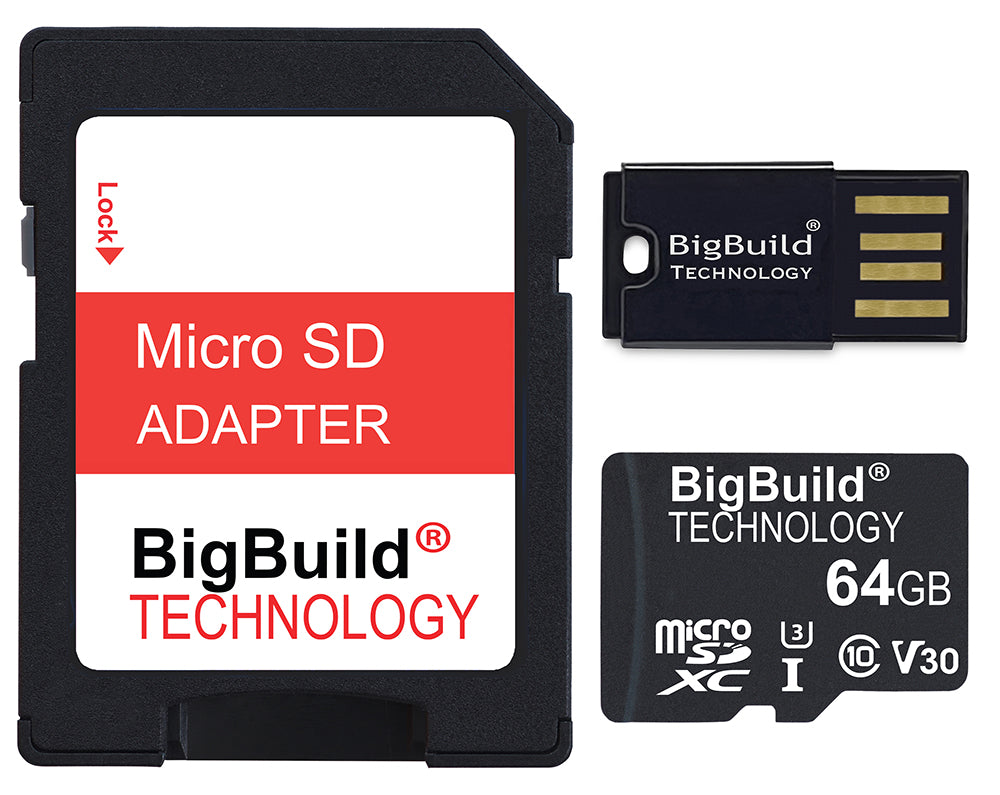 BigBuild Technology 64GB Ultra Fast 100MB/s Micro SDXC Memory Card, Perfect for Smartphones