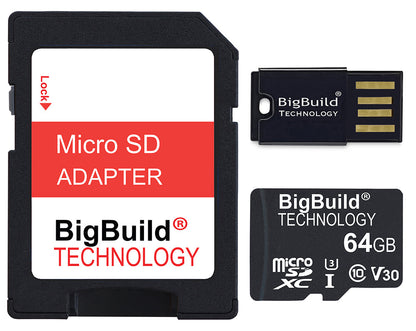 BigBuild Technology 64GB Ultra Fast 100MB/s Micro SDXC Memory Card, Perfect for Smartphones