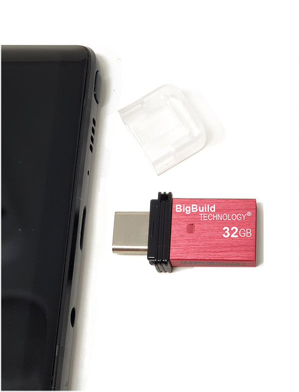 BigBuild Technology 32GB Red Dual Drive Type C OTG USB Memory Stick, USB Drive