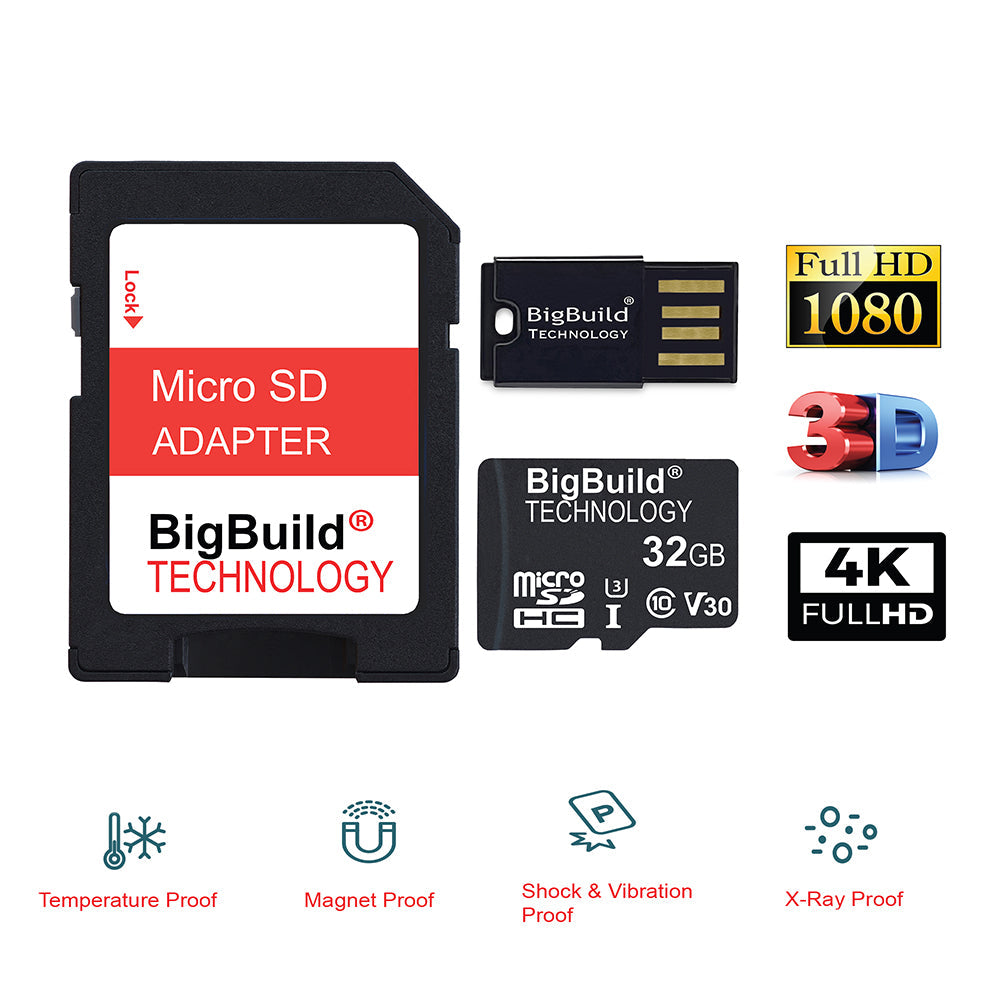 BigBuild Technology 32GB Ultra Fast 100MB/s Micro SDHC Memory Card, Perfect for Smartphones