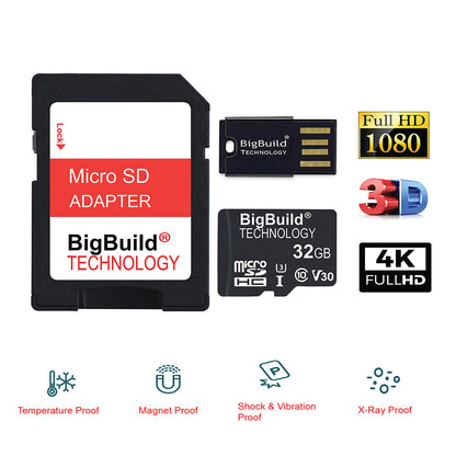 BigBuild Technology 32GB Ultra Fast 100MB/s Micro SDHC Memory Card, Perfect for Smartphones