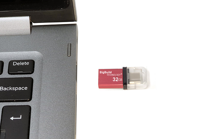 BigBuild Technology 32GB Red Dual Drive Type C OTG USB Memory Stick, USB Drive