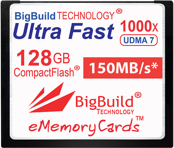 BigBuild Technology 128GB Ultra Fast 1000x 150MB/s UDMA 7 CompactFlash Memory Card