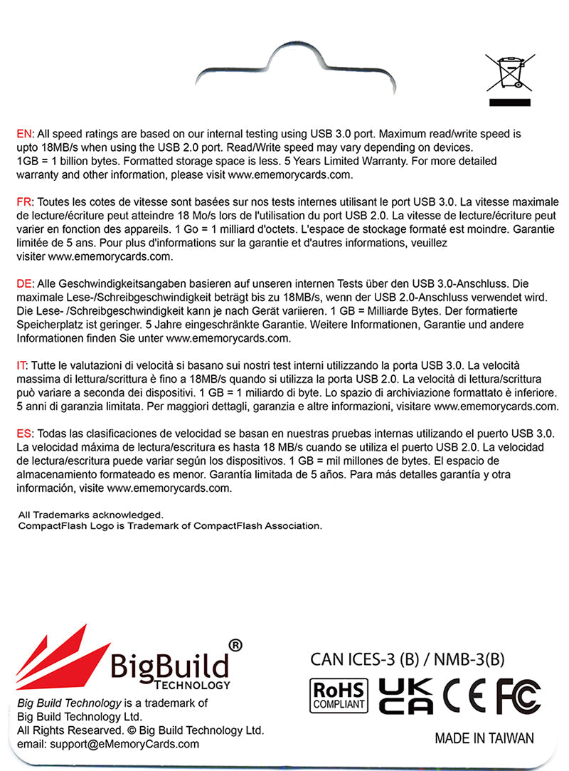 BigBuild Technology 128GB Ultra Fast 1000x 150MB/s UDMA 7 CompactFlash Memory Card