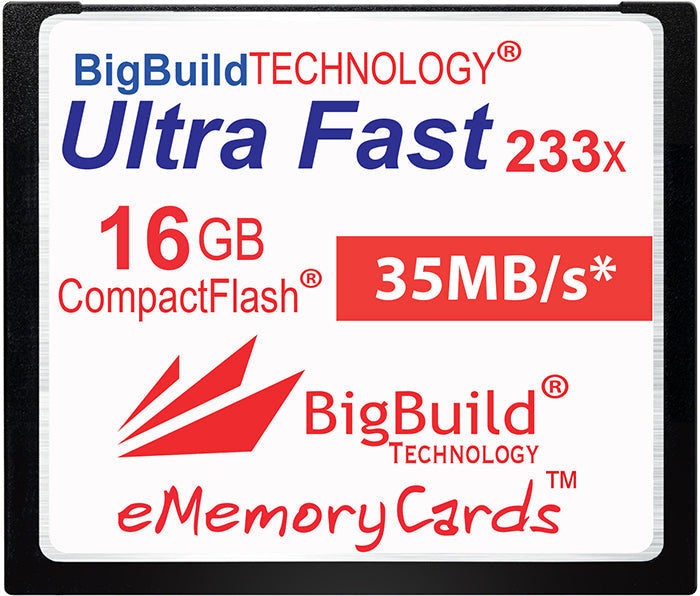 BigBuild Technology 16GB Ultra Fast 233x 35MB/s CompactFlash Memory Card