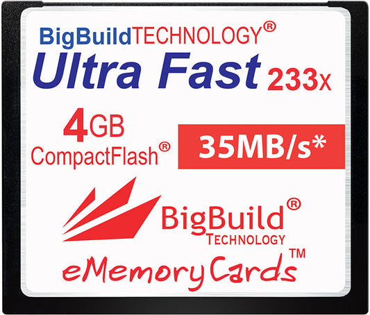 BigBuild Technology 4GB Ultra Fast 233x 35MB/s CompactFlash Memory Card