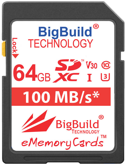 BigBuild Technology 64GB Ulta Fast 100MB/s U3 SDXC Memory Card
