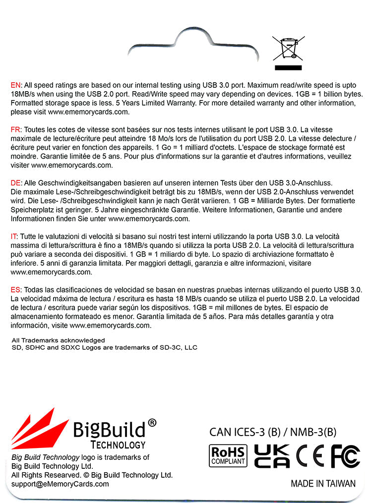 BigBuild Technology 64GB Ulta Fast 100MB/s U3 SDXC Memory Card