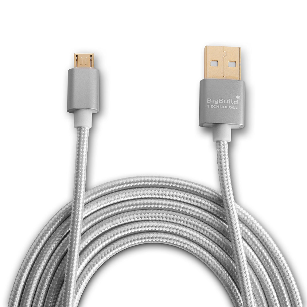 BigBuild Technology SILVER 1-Metre/3 Feet 3 inch Gold Plated USB Cable