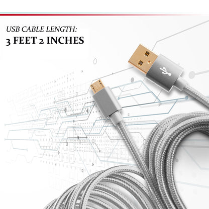 BigBuild Technology SILVER 1-Metre/3 Feet 3 inch Gold Plated USB Cable