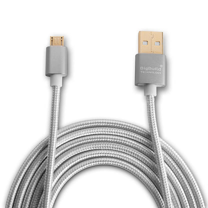 BigBuild Technology SILVER 2-Metre/6 Feet 5 inch Gold Plated USB Cable