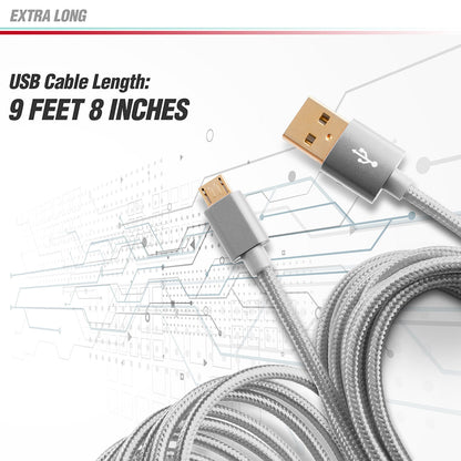 BigBuild Technology SILVER 3-Metre/9 Feet 9 inch Gold Plated USB Cable
