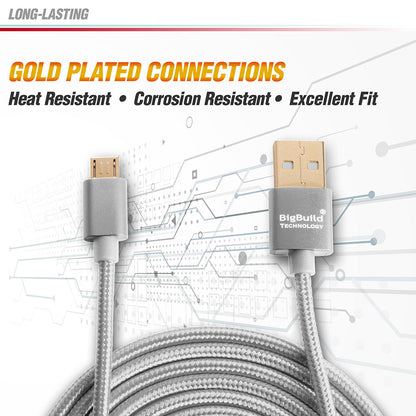 BigBuild Technology SILVER 3-Metre/9 Feet 9 inch Gold Plated USB Cable