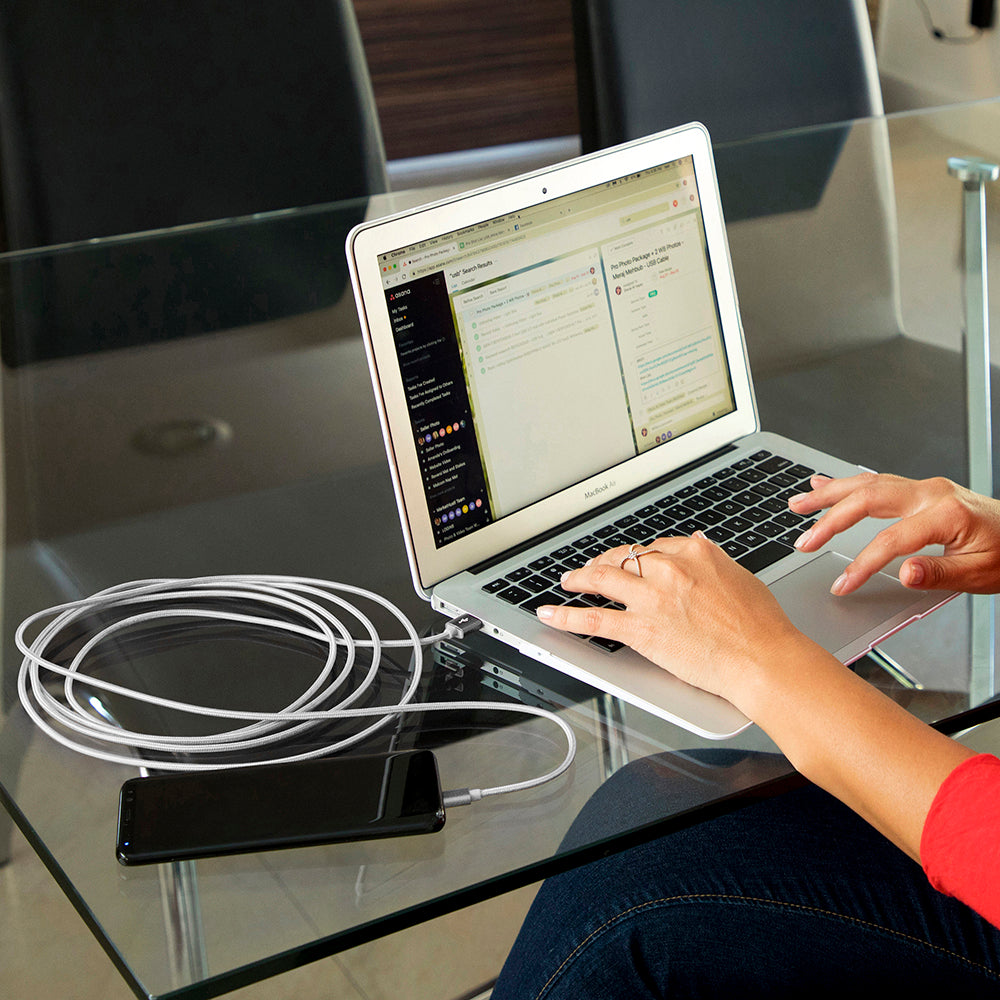 BigBuild Technology SILVER 3-Metre/9 Feet 9 inch Gold Plated USB Cable