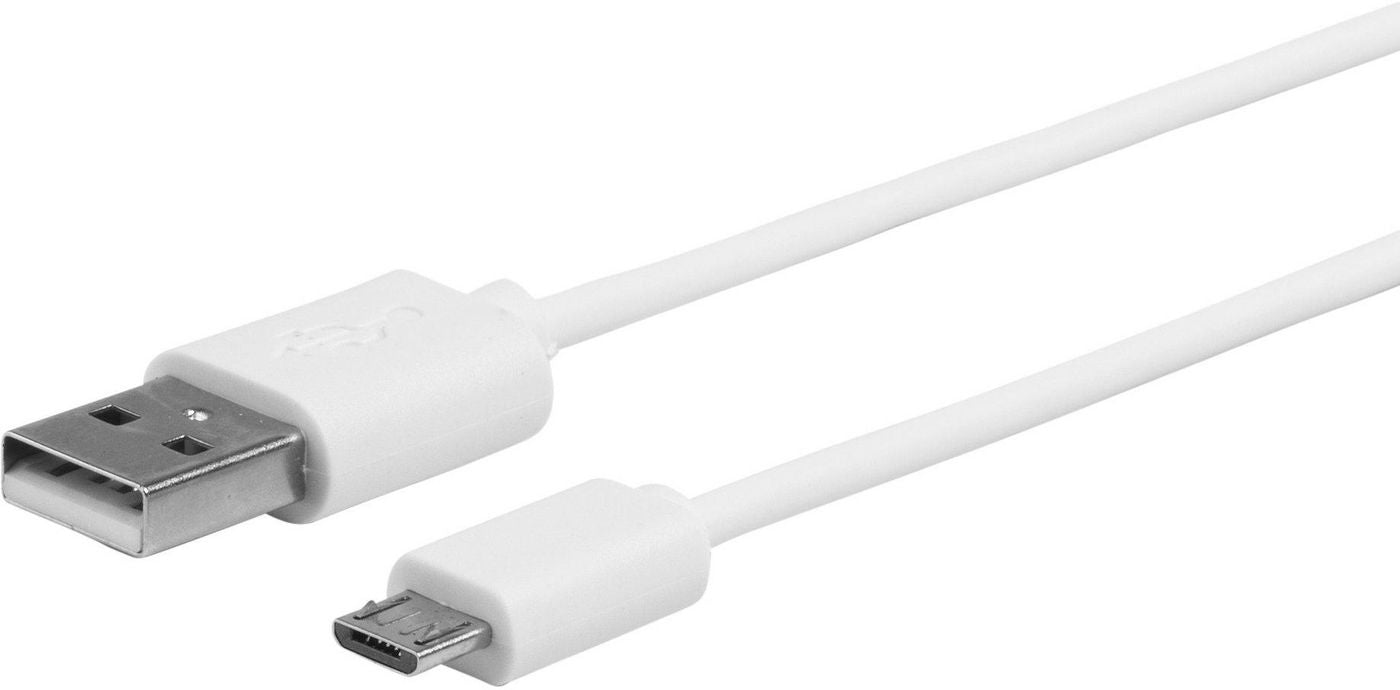 eSTUFF ES603007 USB 2.0 Micro-USB B Cable – 1m White Male/Male Durable Nylon/PVC Jacket