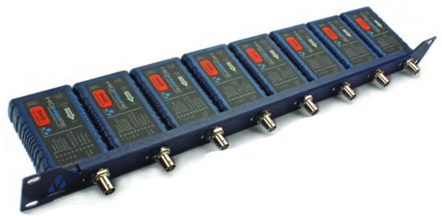 Veracity VHW-1U Rack-Mounting Bracket – 1U Mount for Eight Units, Blue