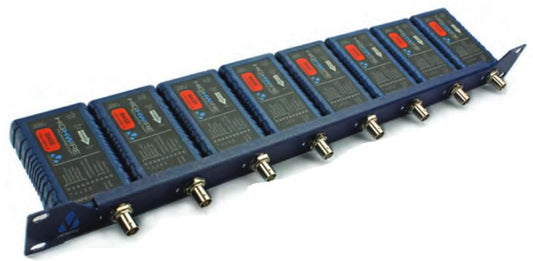 Veracity VHW-1U Rack-Mounting Bracket – 1U Mount for Eight Units, Blue