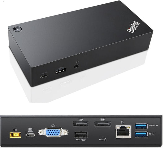 Lenovo 03X7194-RFB USB-C Dock – Wired Port Replicator, Black