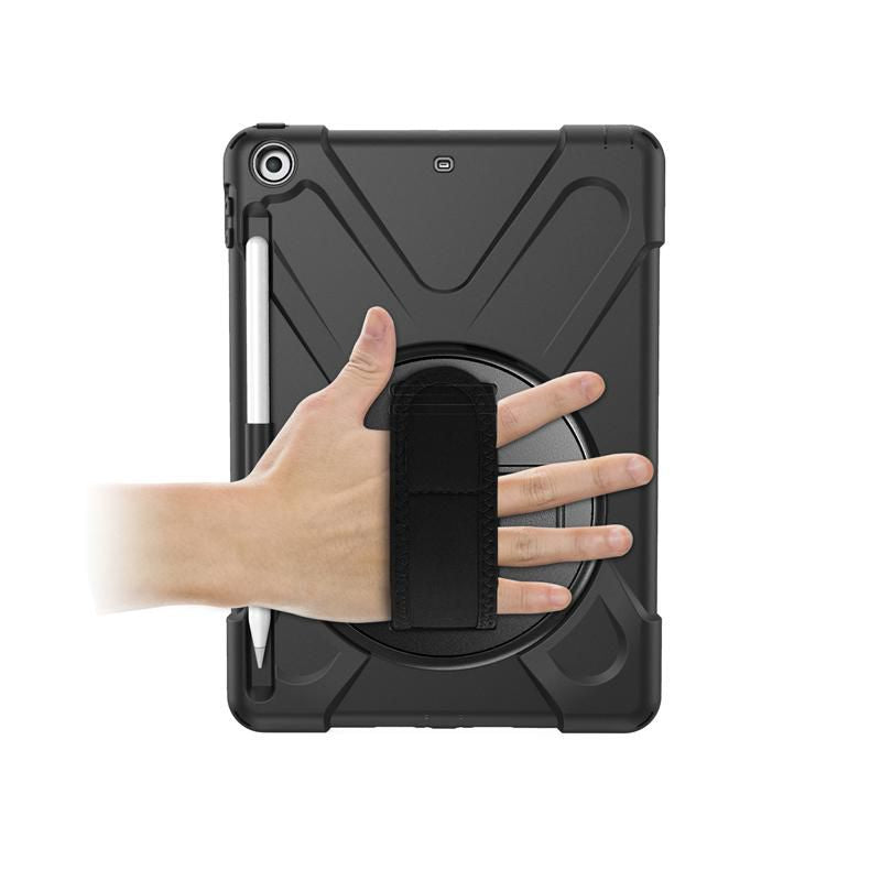 eSTUFF ES681543-BULK Tablet Case – 9.7" Black Shockproof Cover with Rotatable Stand