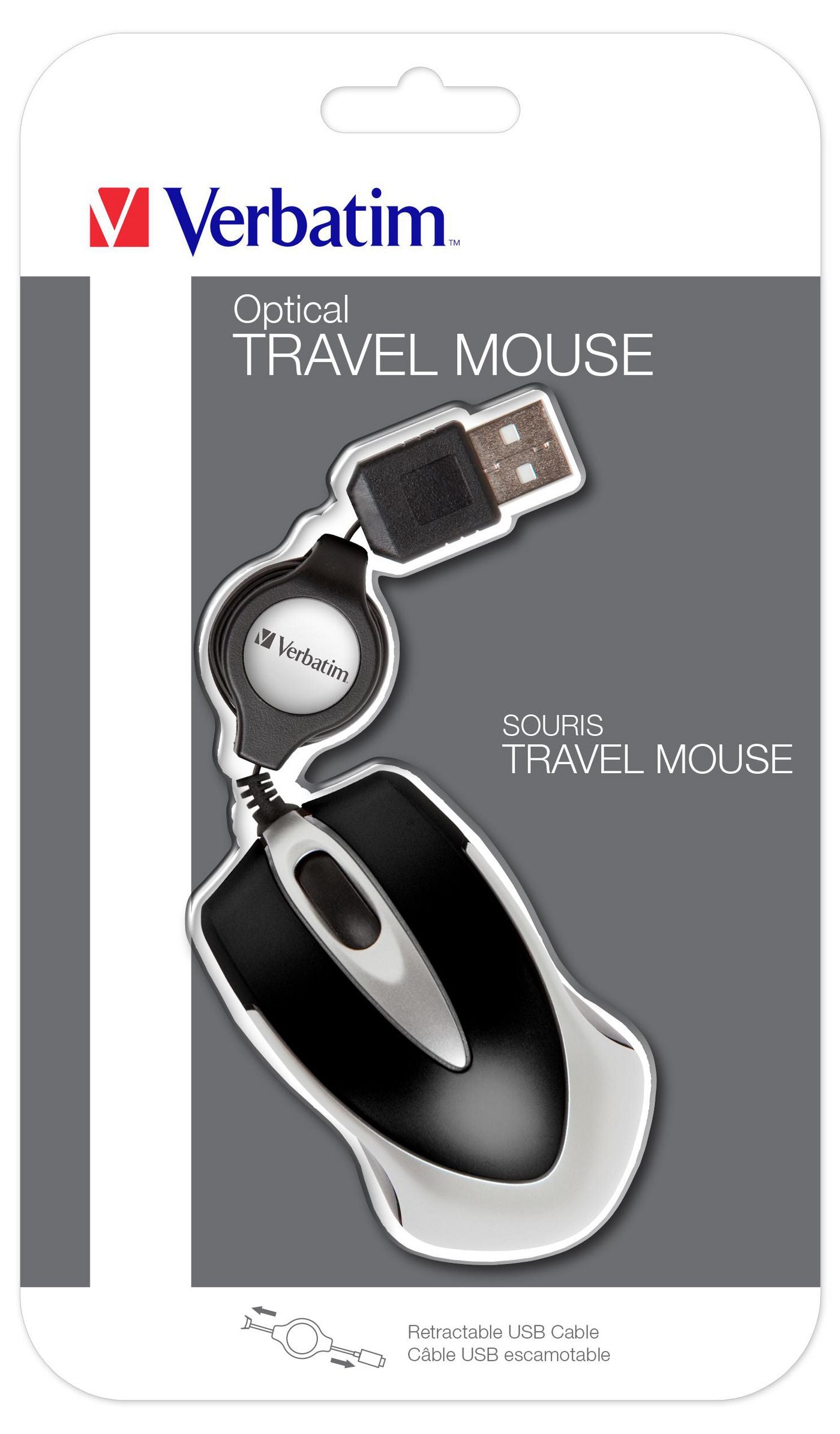 Verbatim 49020 Go Mini Optical Travel Mouse – Black USB 1000DPI Ambidextrous