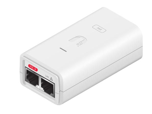 Ubiquiti POE-24-12W-G-WH PoE Adapter – Gigabit Ethernet, 24V 0.5A, White