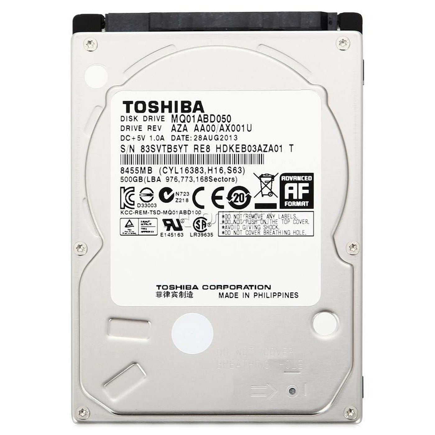 Toshiba MQ01ABD050V-RFB 2.5" 500GB SATA Hard Drive 5400RPM 8MB