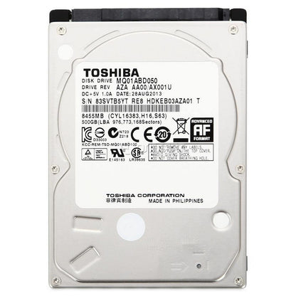 Toshiba MQ01ABD050V-RFB 2.5" 500GB SATA Hard Drive 5400RPM 8MB