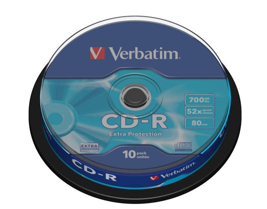 Verbatim 43437 CD-R Extra Protection 700MB 52x 10 Pack – Blank CDs