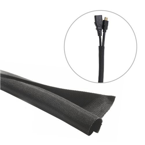 Vivolink VLSC102500B Self-Wrapping Cable Sock 10mm Diameter 25m Black Braided Sleeve