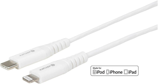 eSTUFF ES602021 USB-C to Lightning Cable 0.5m White – MFI Certified, Durable, 480Mbps