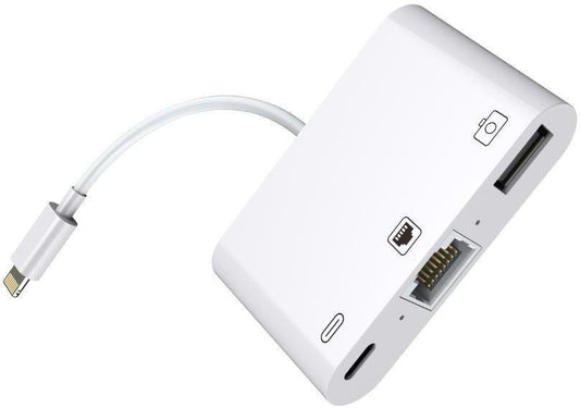 MicroConnect LIGHT-HUB2 Lightning HUB – 3-in-1 Lightning to RJ45 Ethernet, USB & Charging Adapter