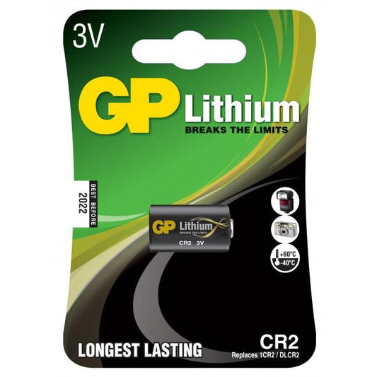 GP 3703 CR2 Lithium Battery 3V — 1-Pack, 10-Year Shelf Life
