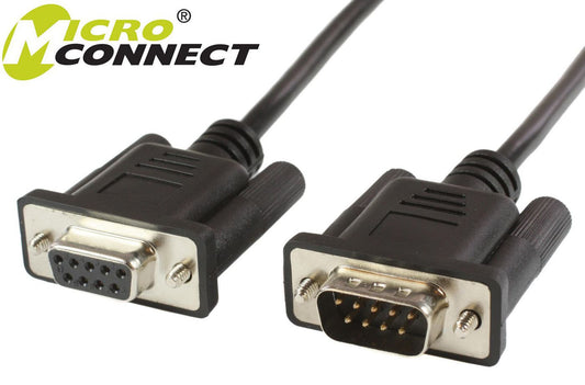 MicroConnect SCSEHN3B Serial Cable 3m Black DB9 M to DB9 F