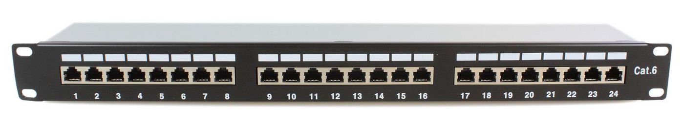 MicroConnect PP-007 1U 24-Port Cat6 FTP Patch Panel – Rack Mount