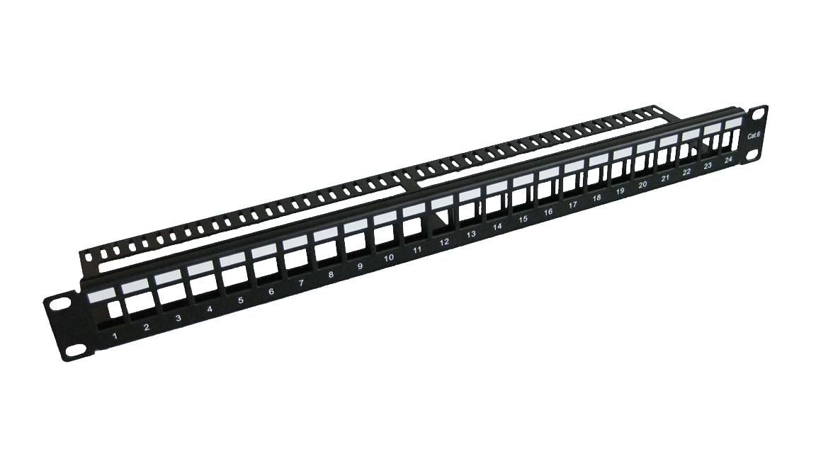 MicroConnect PP-004BLANK 1U 24-Port Shielded Metal Patch Panel