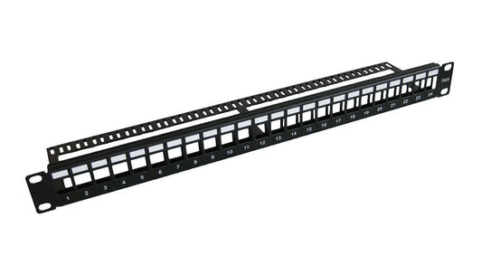 MicroConnect PP-004BLANK 1U 24-Port Shielded Metal Patch Panel