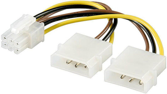 MicroConnect PI1919 Internal Power Cable 0.2m 4-Pin Molex to 6-Pin PCI-E