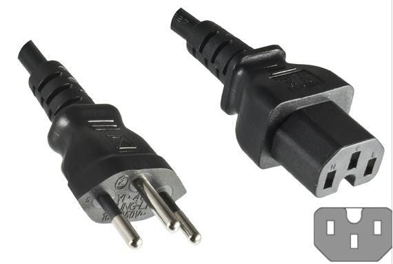 MicroConnect PE160518 Power Cable Black 1.8m C15 Coupler H05VV-F3G