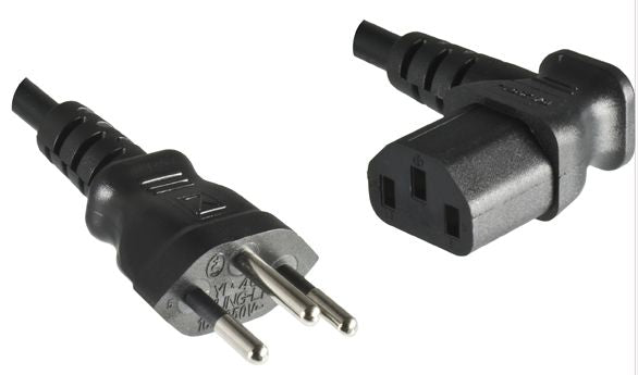 MicroConnect PE160418A Power Cable Black 1.8m C13 Coupler Angled