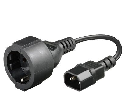 MicroConnect PE130075 Power Cable Black 0.23m C14 Coupler 16A 250V