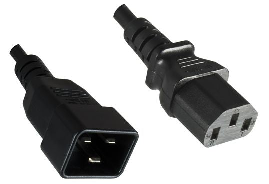 MicroConnect PE030605 Power Cable 0.5m Black C13 to C20 Coupler 10A 230V