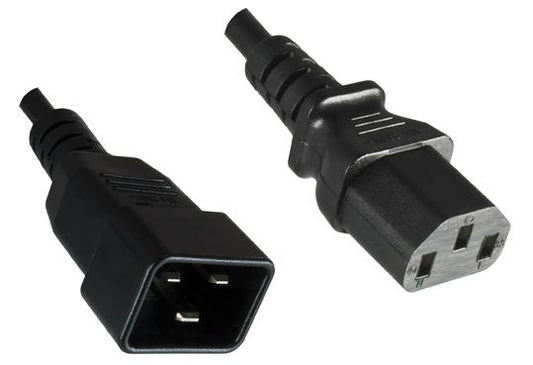 MicroConnect PE030605 Power Cable 0.5m Black C13 to C20 Coupler 10A 230V