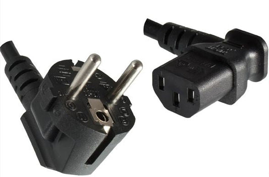 MicroConnect PE010518L Power Cable Black 1.8m Angled CEE7/7 to C13
