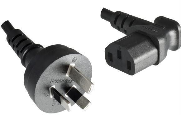 MicroConnect PE010418AUSTRALIA-A Power Cable 1.8m Black 10A 250V PVC Jacket
